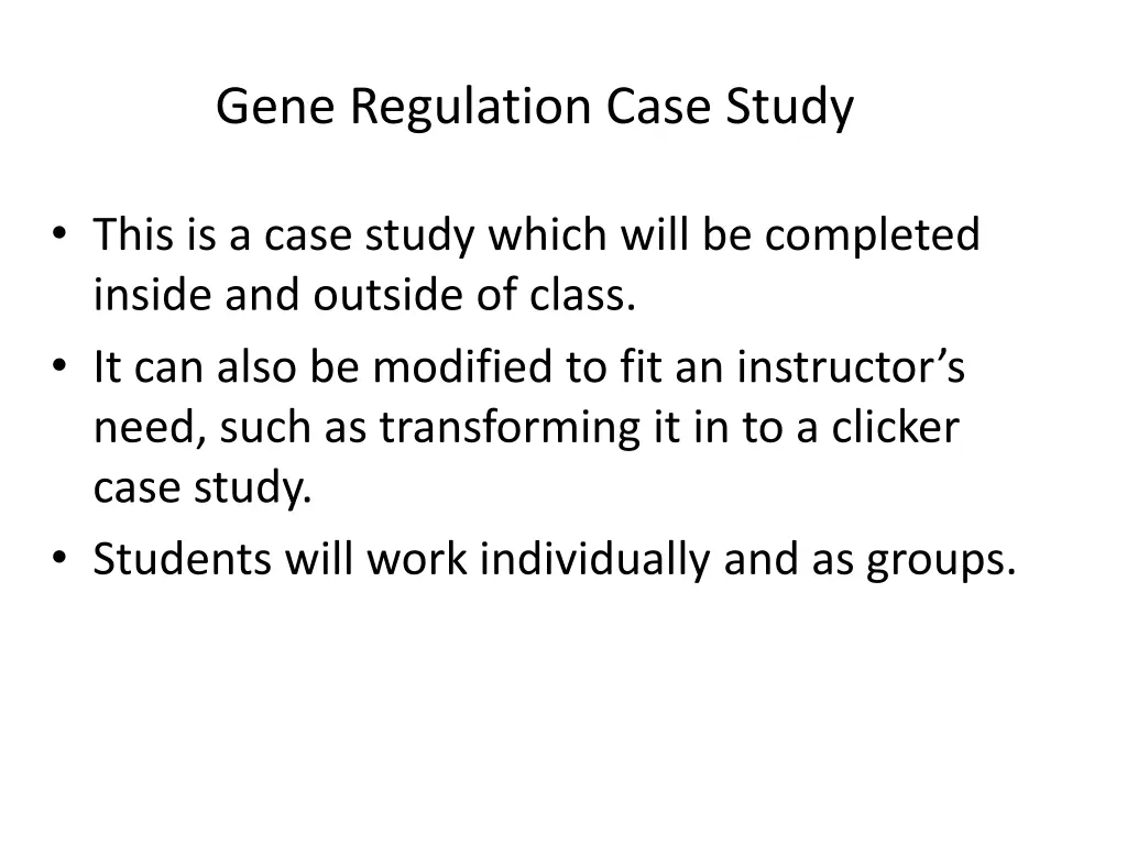 gene regulation case study