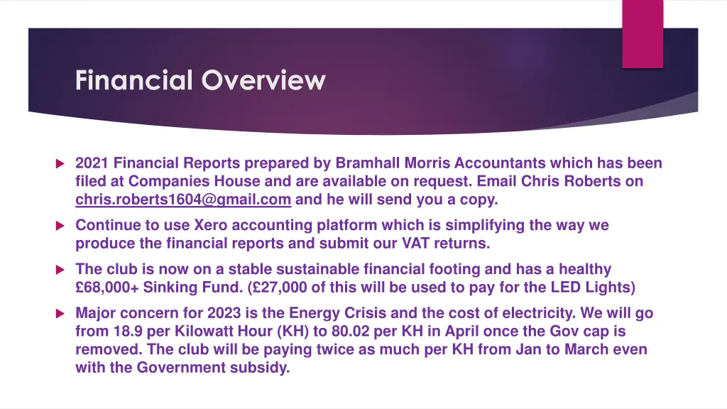financial overview