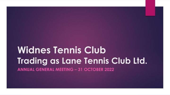 widnes tennis club trading as lane tennis club