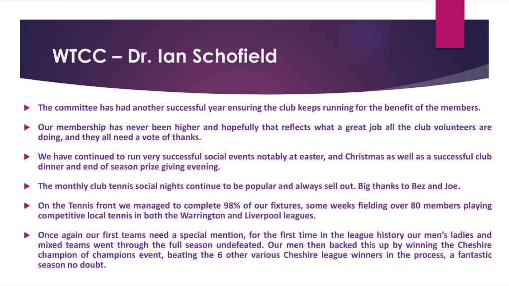 wtcc dr ian schofield
