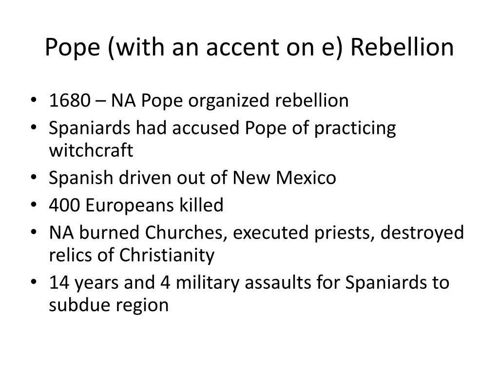 pope with an accent on e rebellion