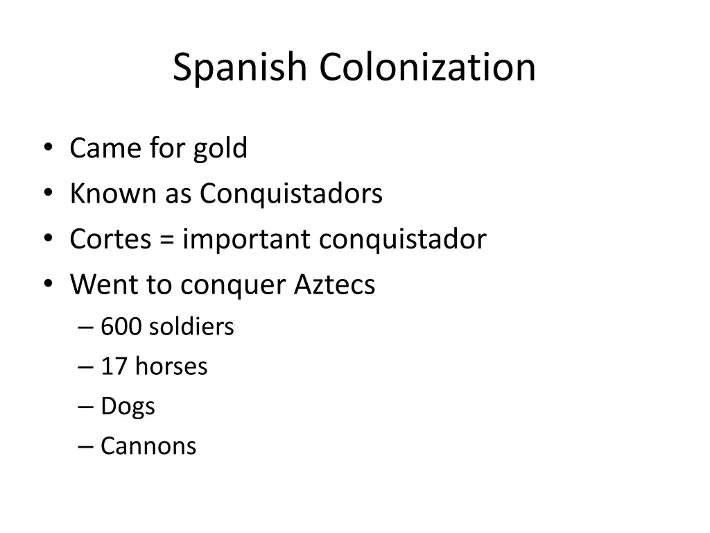spanish colonization