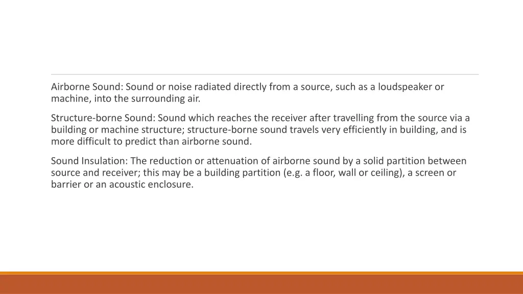 airborne sound sound or noise radiated directly