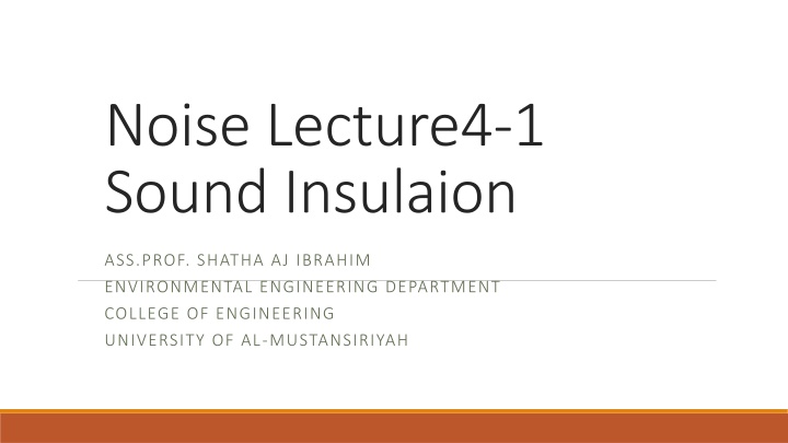 noise lecture4 1 sound insulaion