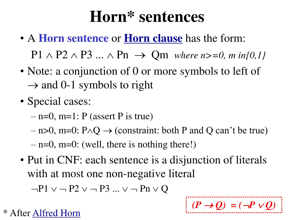 horn sentences