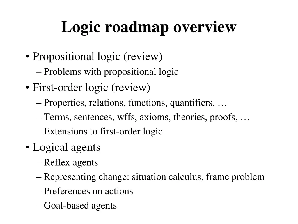 logic roadmap overview