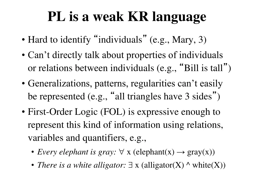 pl is a weak kr language