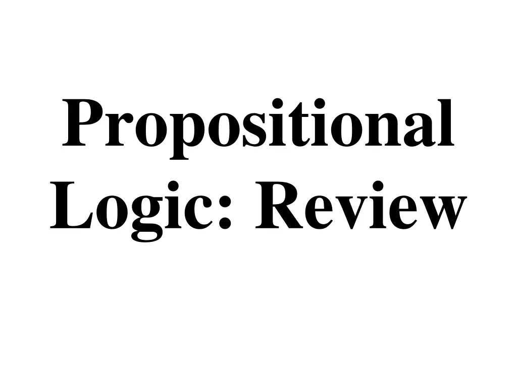 propositional logic review