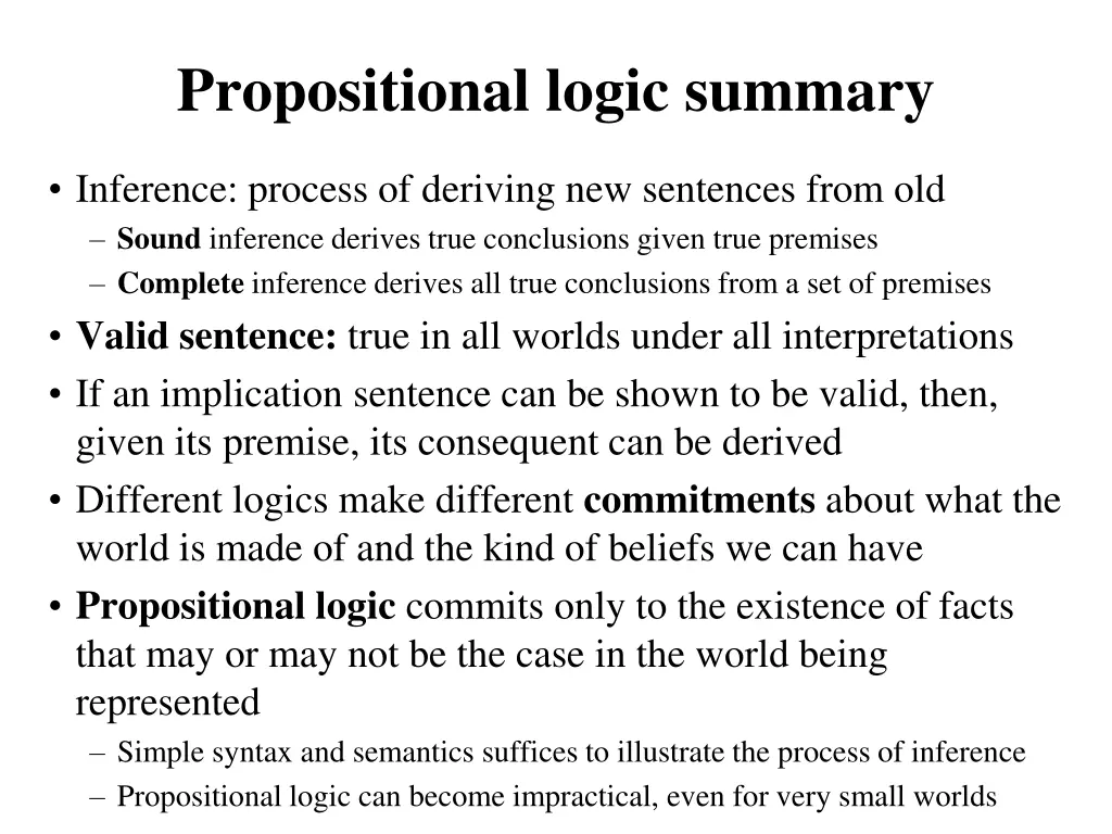 propositional logic summary