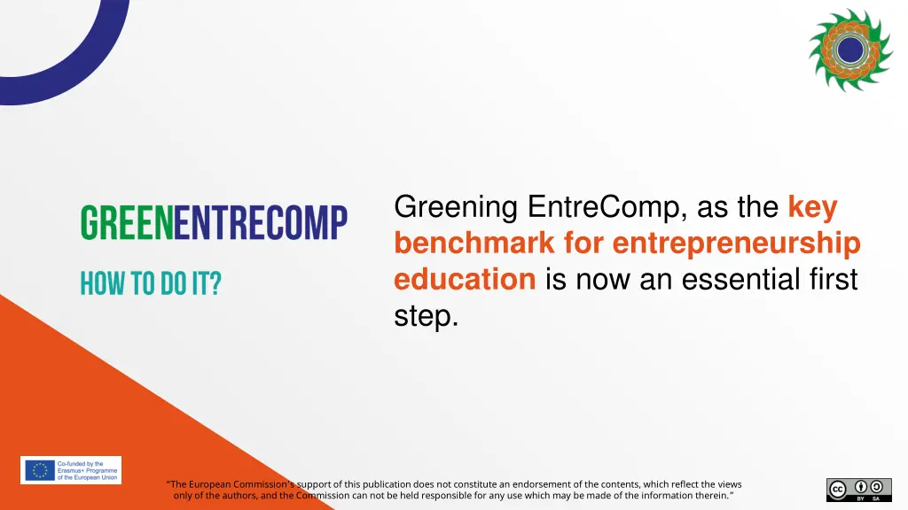 greening entrecomp as the key benchmark