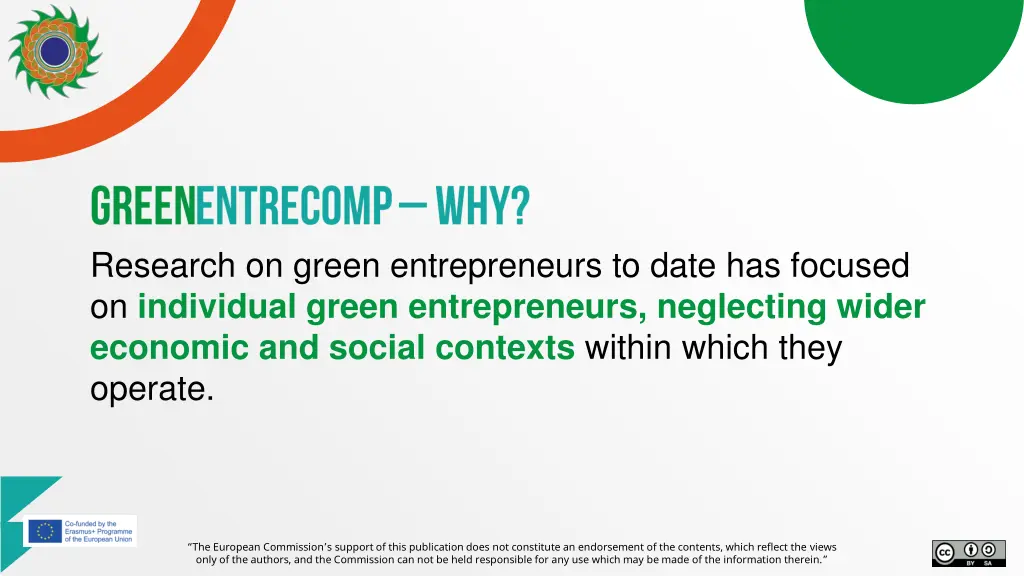 research on green entrepreneurs to date