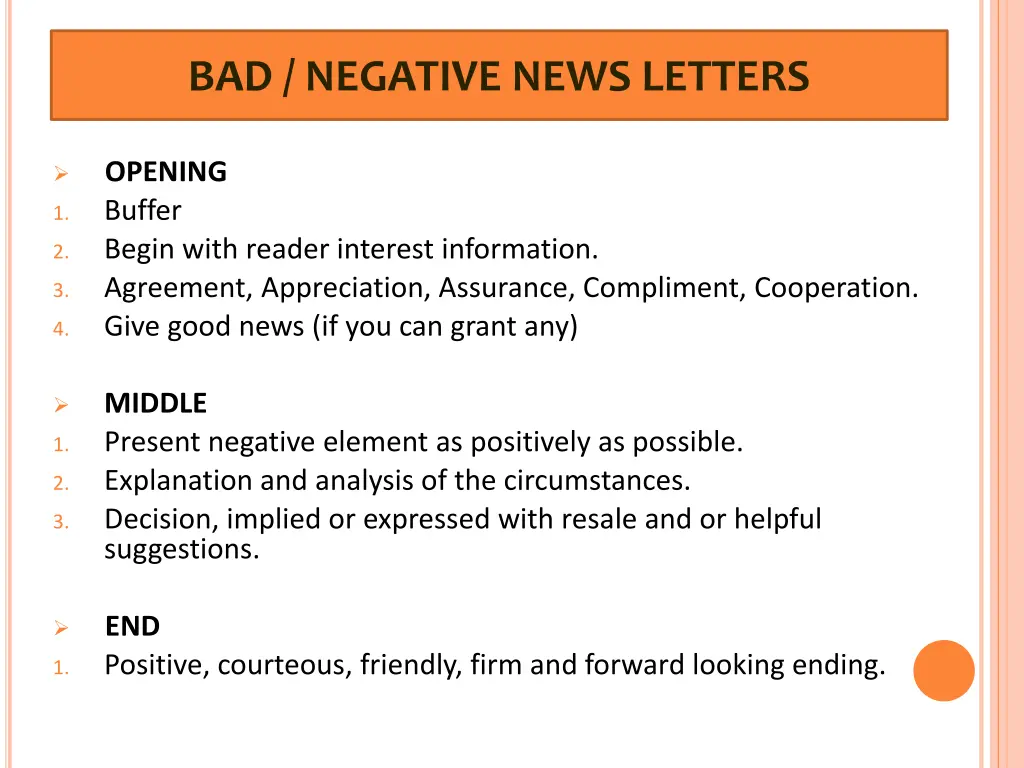 bad negative news letters