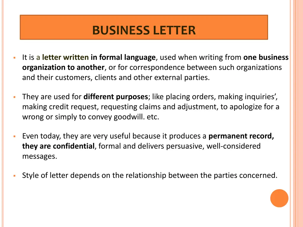business letter 1