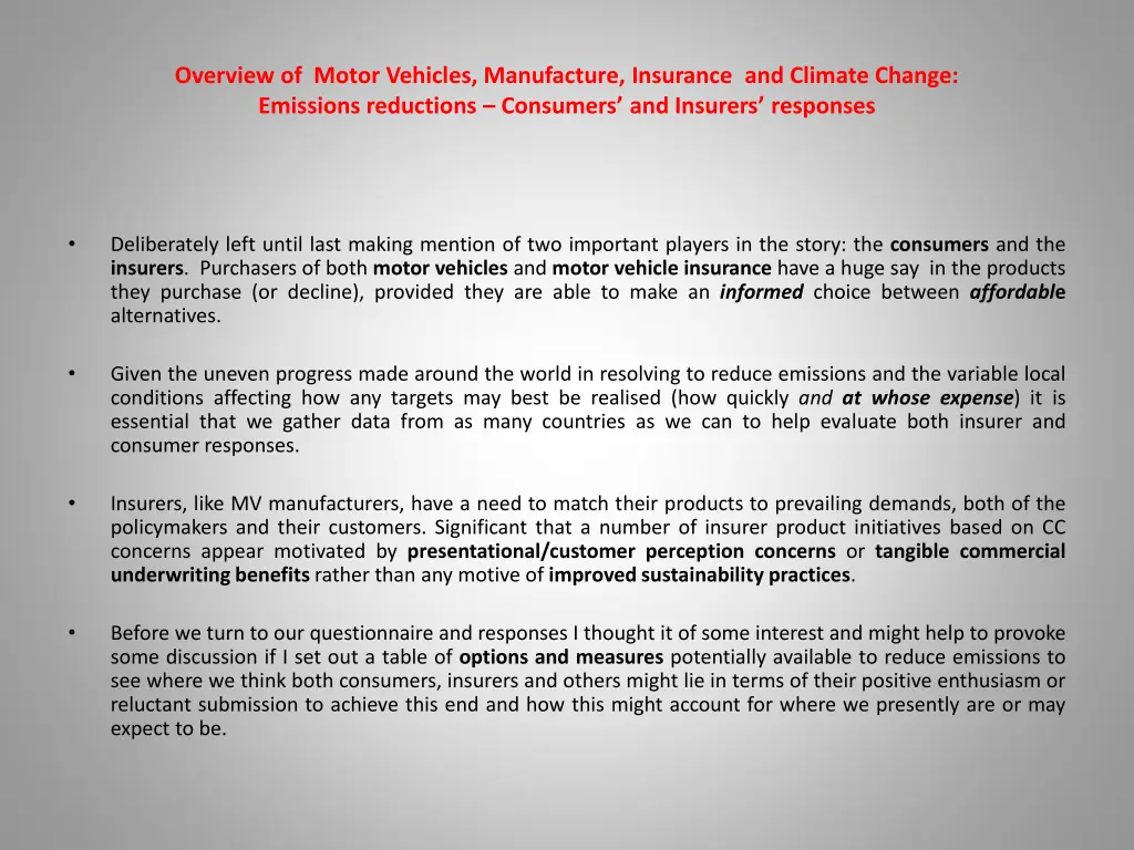 overview of motor vehicles manufacture insurance 10