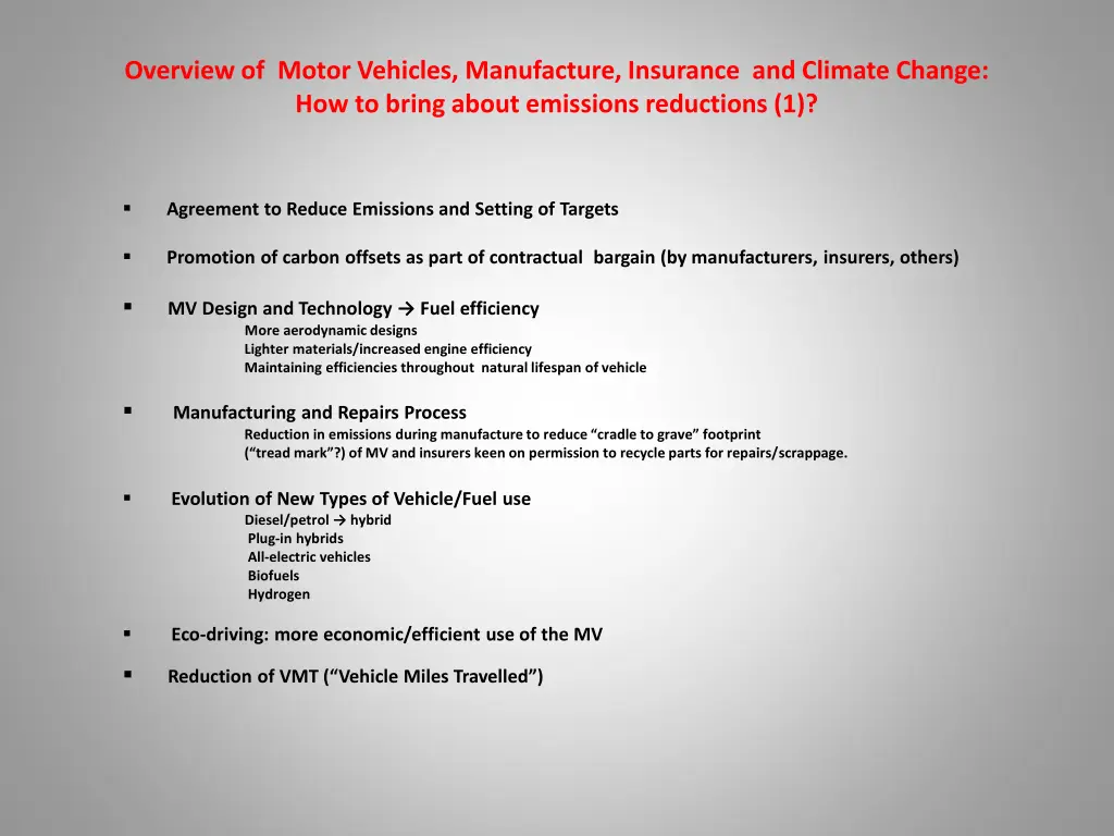 overview of motor vehicles manufacture insurance 5
