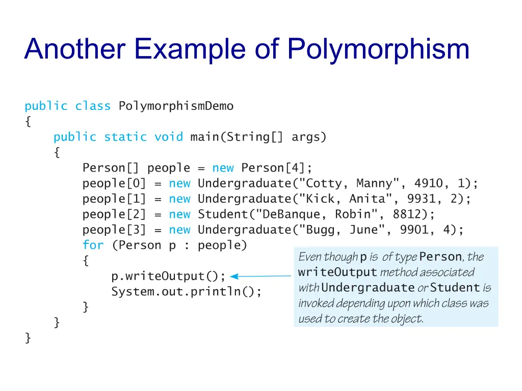 another example of polymorphism