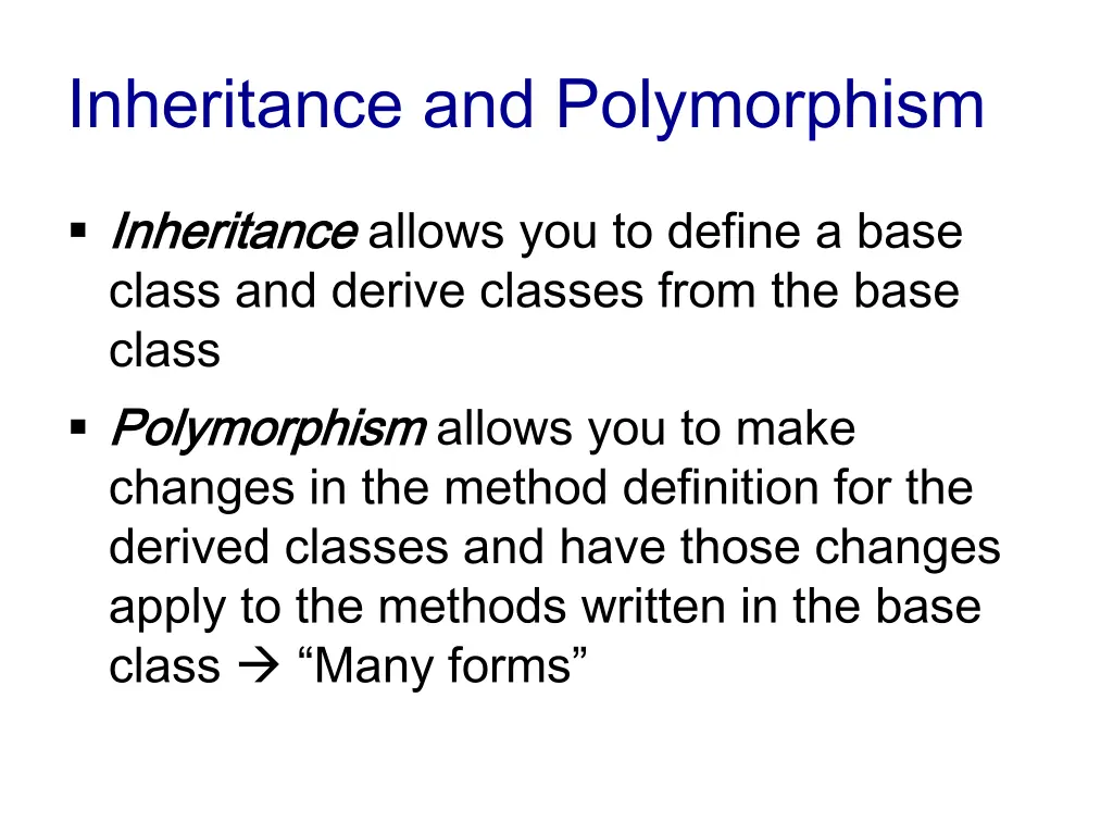inheritance and polymorphism