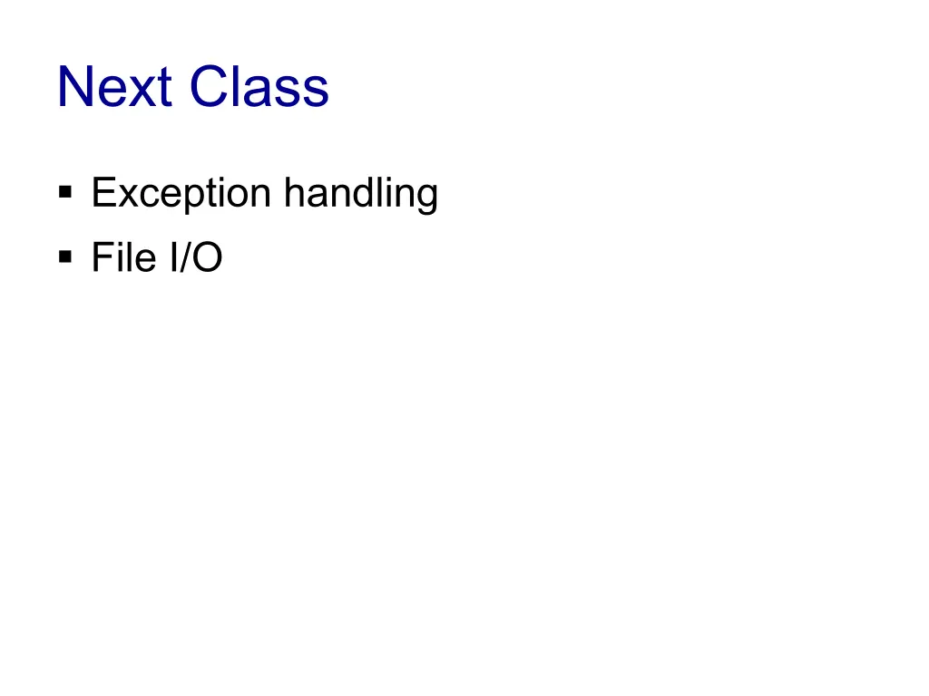 next class