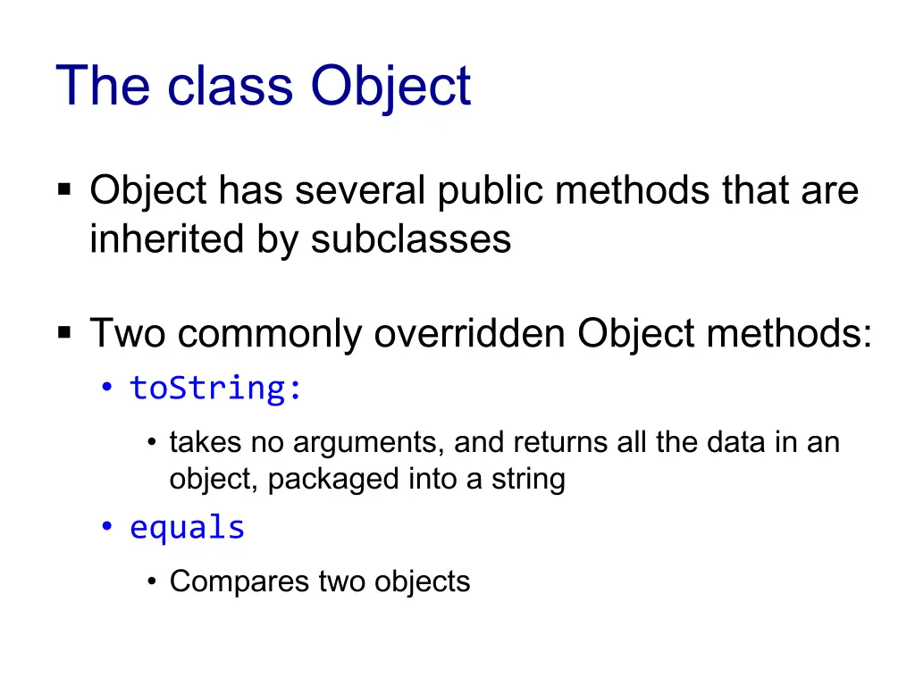 the class object 1