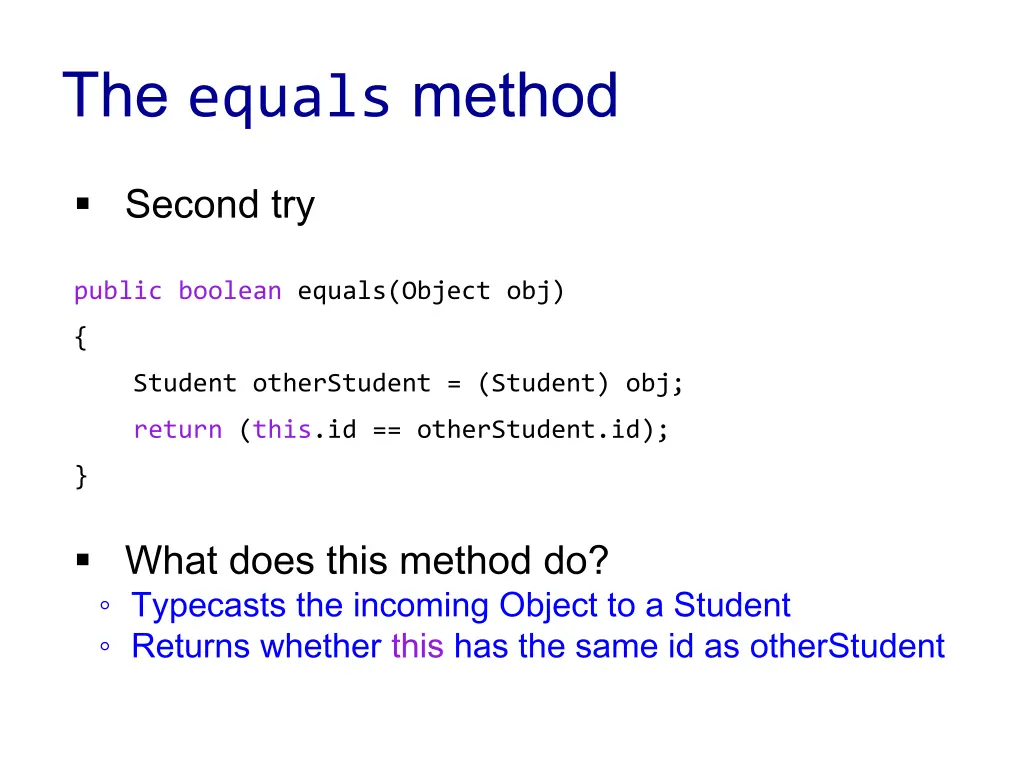the equals method 2
