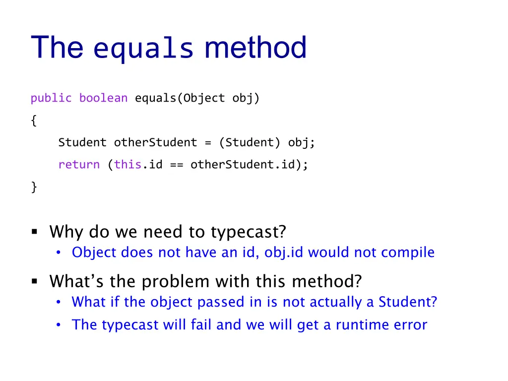 the equals method 3