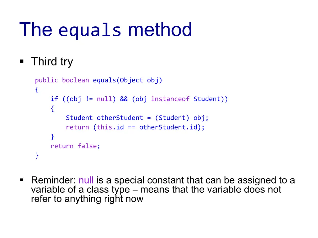 the equals method 4