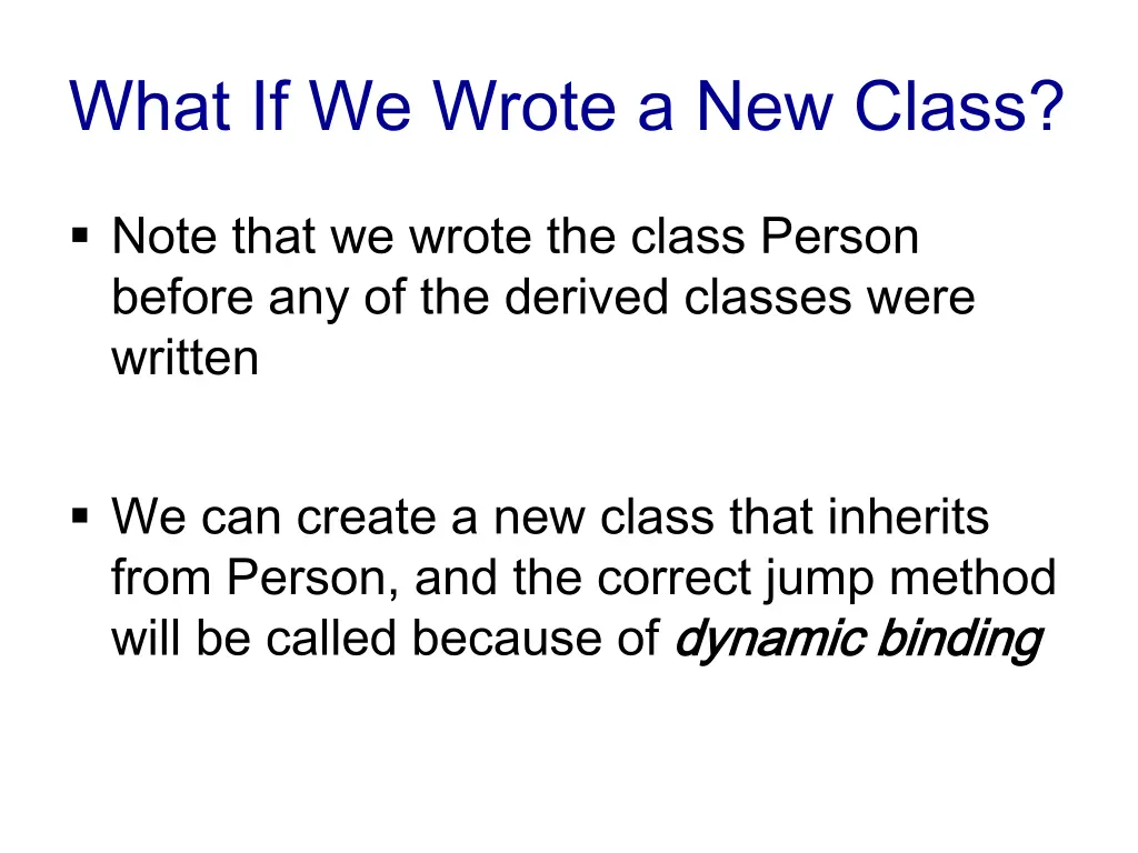what if we wrote a new class