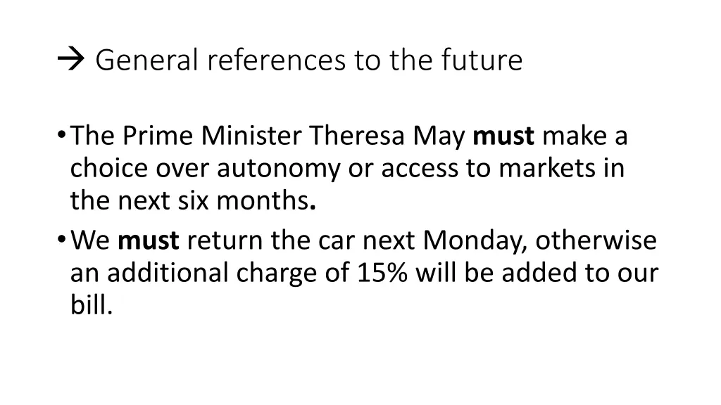 general references to the future