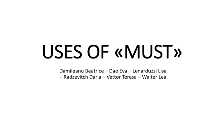 uses of must uses of must