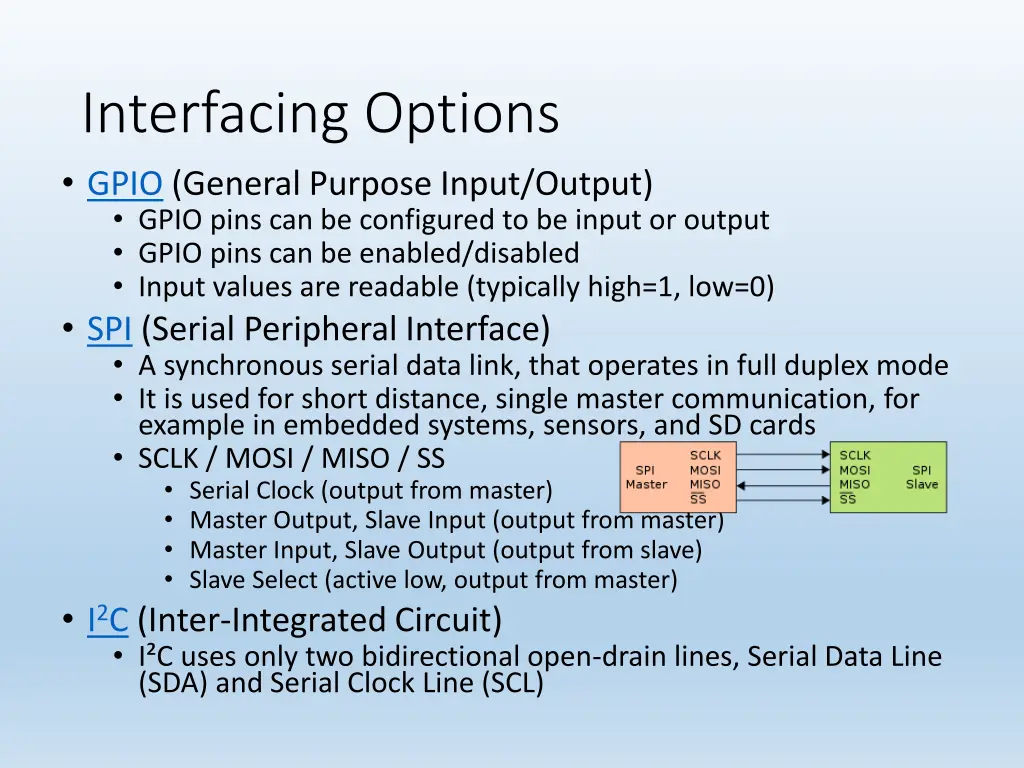 interfacing options gpio general purpose input