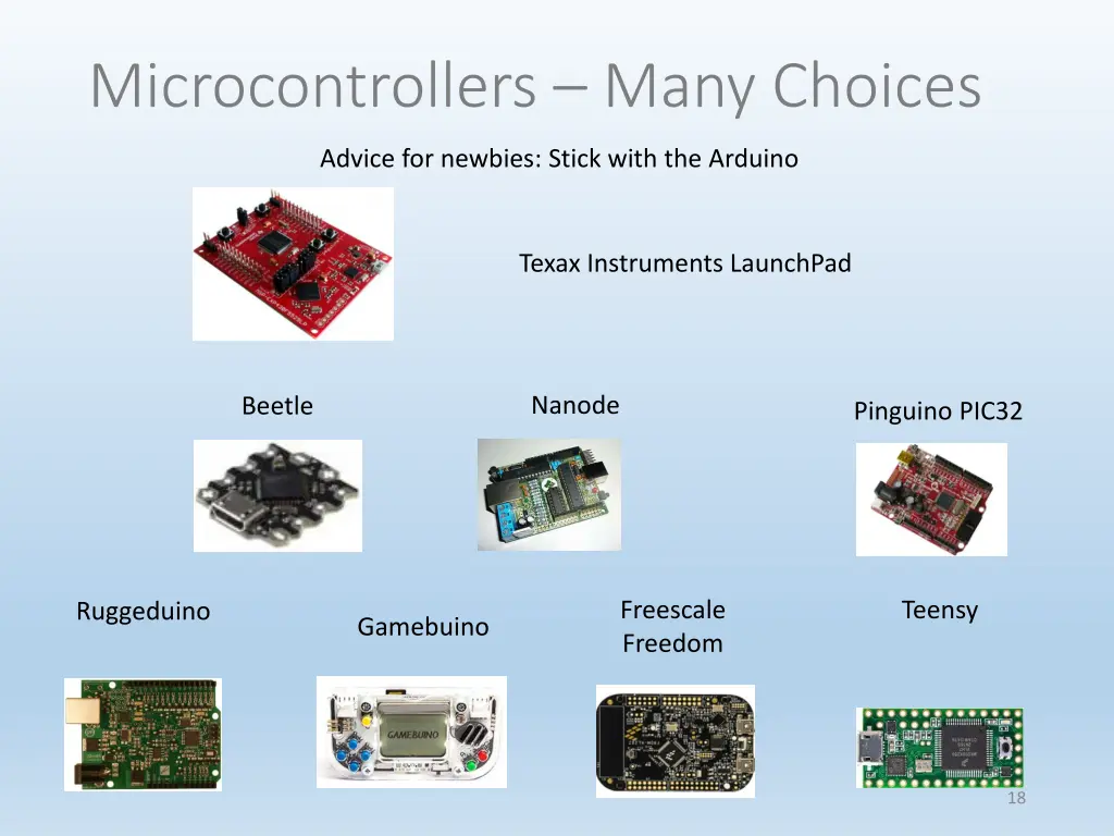 microcontrollers many choices