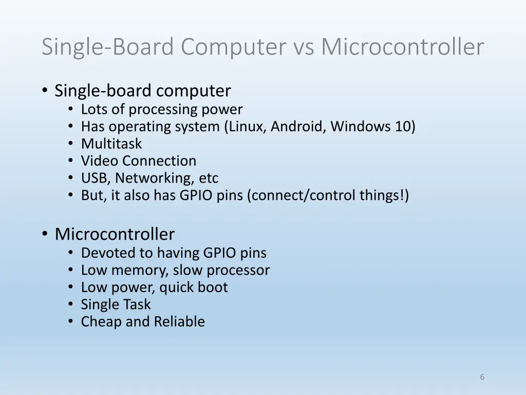 single board computer vs microcontroller
