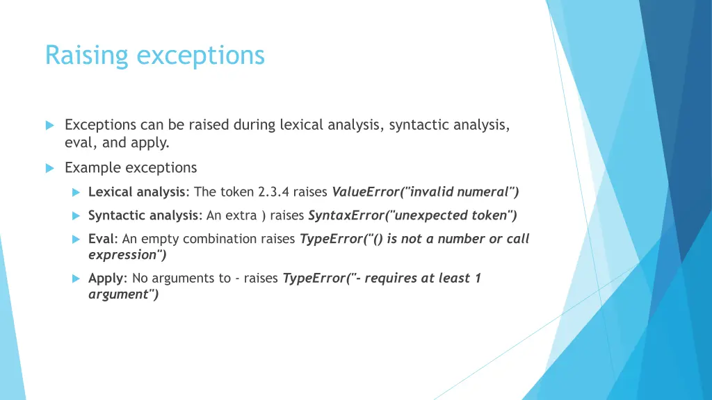 raising exceptions