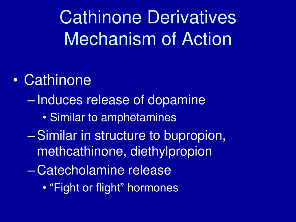 cathinone derivatives mechanism of action