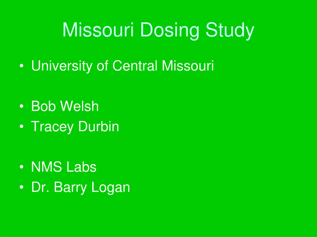 missouri dosing study