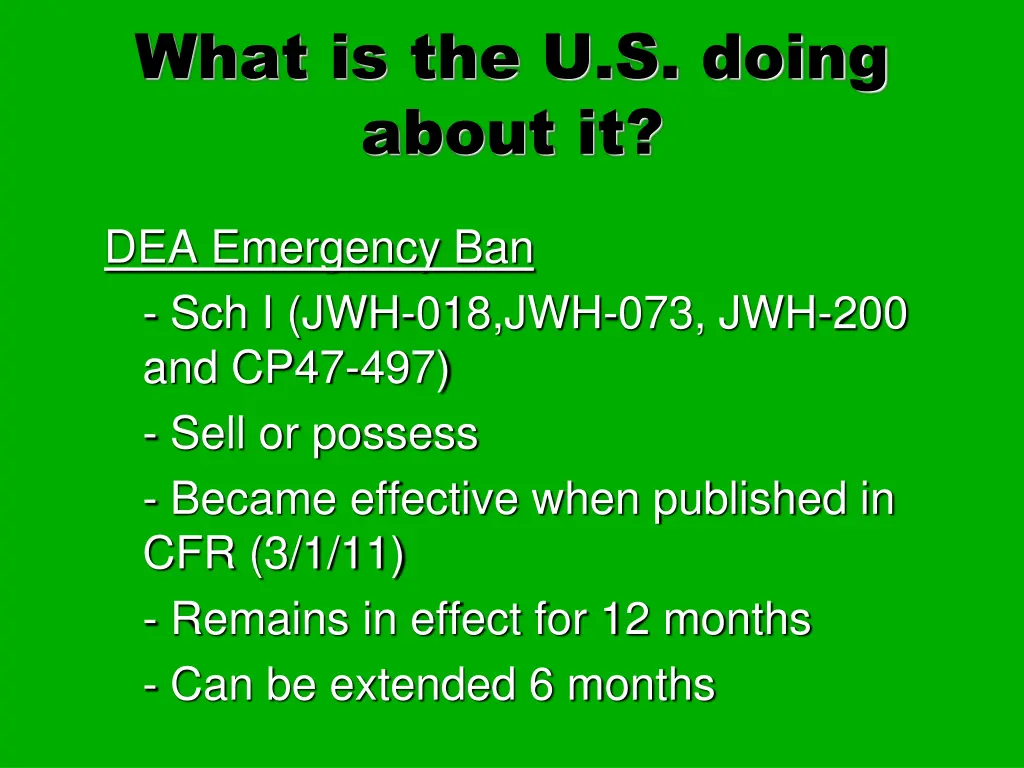what is the u s doing about it