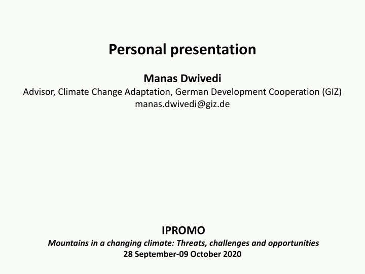 personal presentation