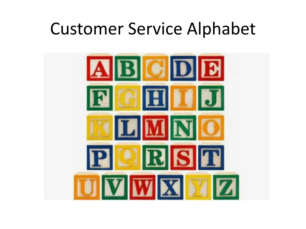 customer service alphabet