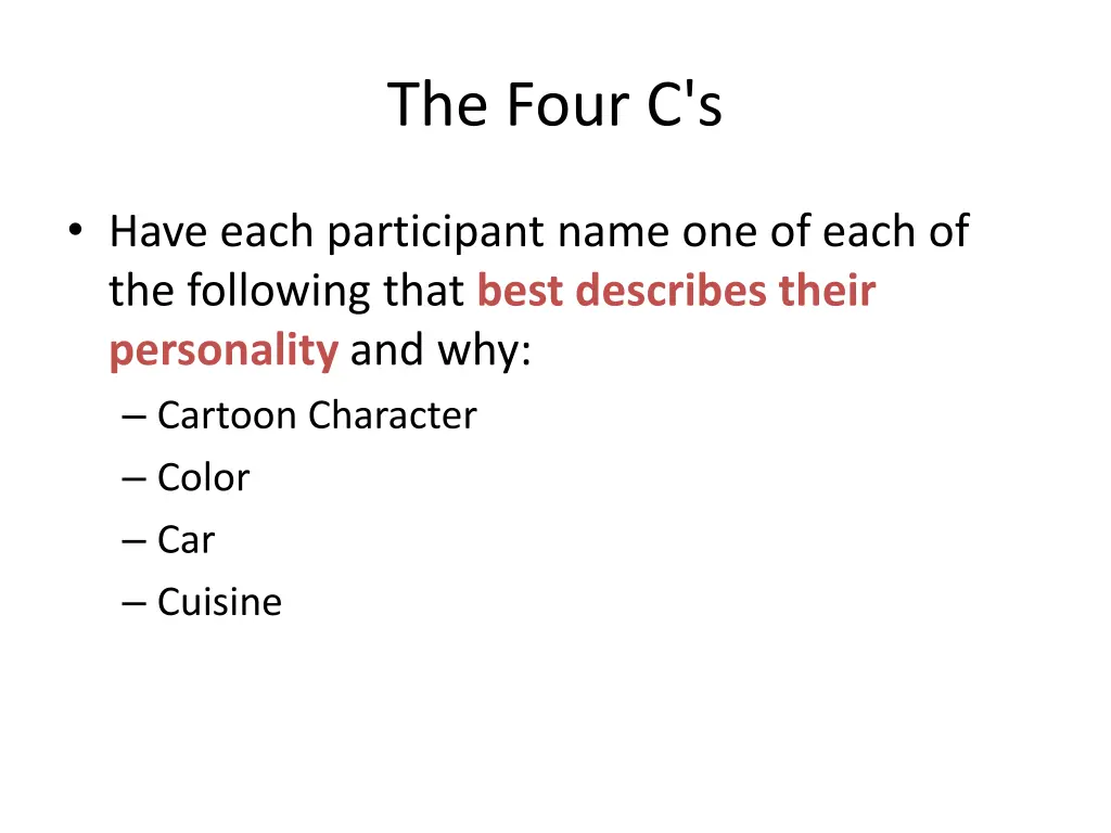 the four c s