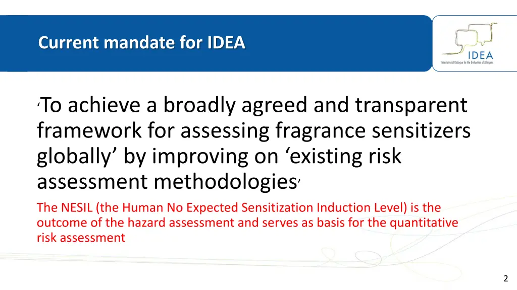 current mandate for idea
