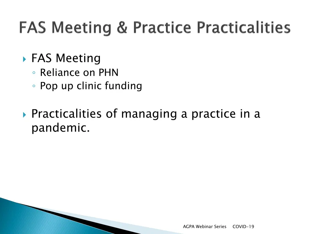 fas meeting reliance on phn pop up clinic funding