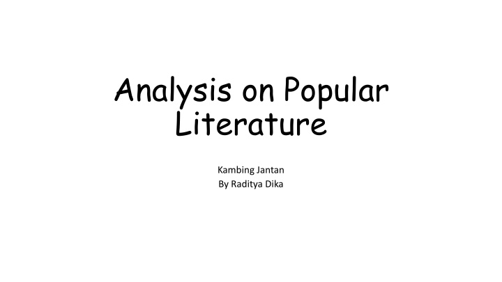analysis on popular literature