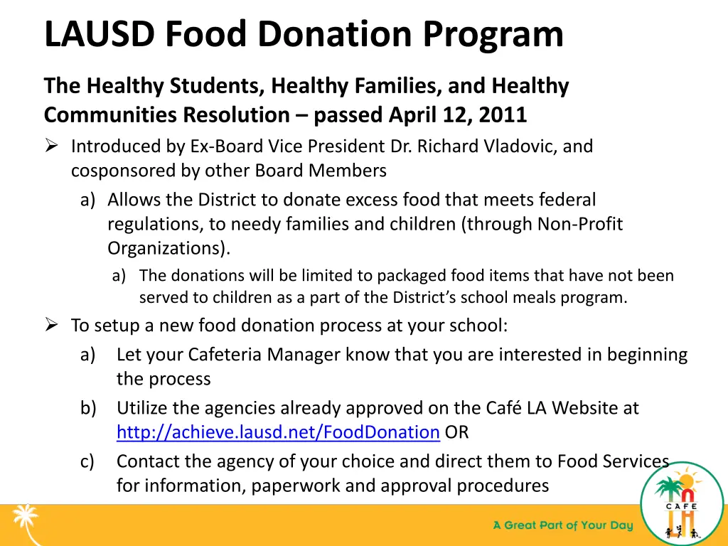 lausd food donation program