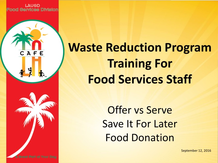waste reduction program training for food