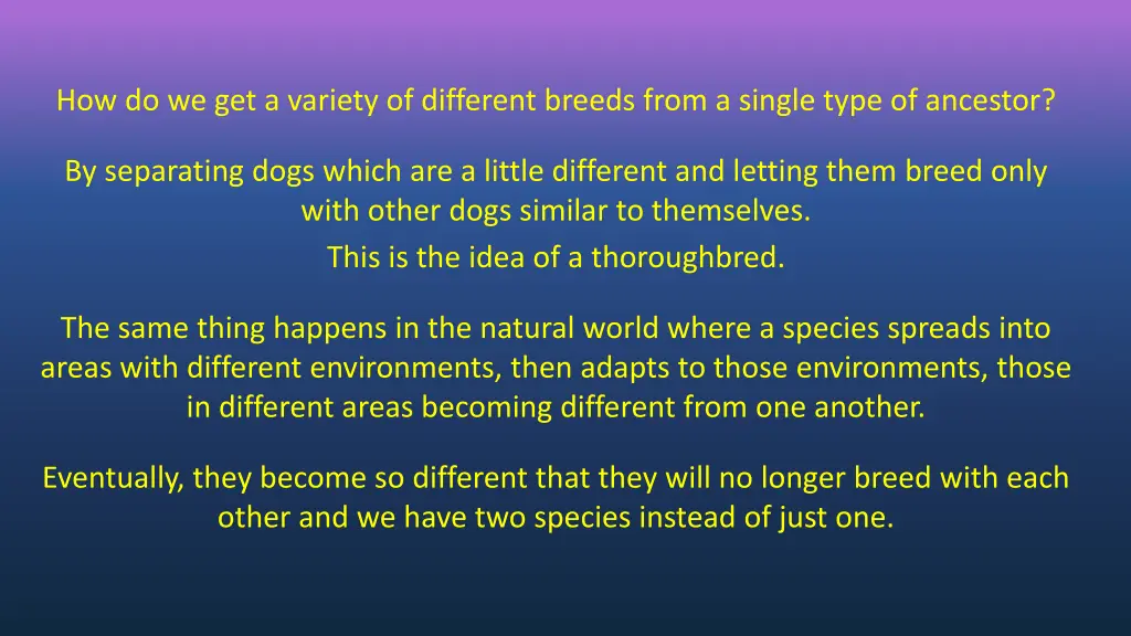 how do we get a variety of different breeds from