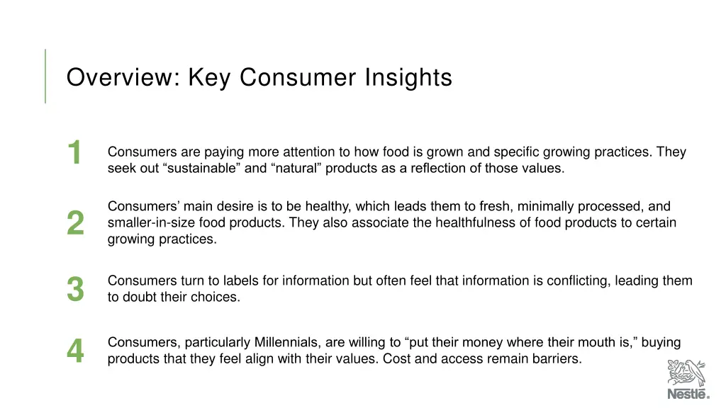 overview key consumer insights