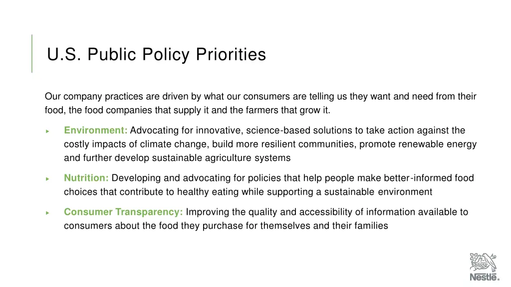 u s public policy priorities
