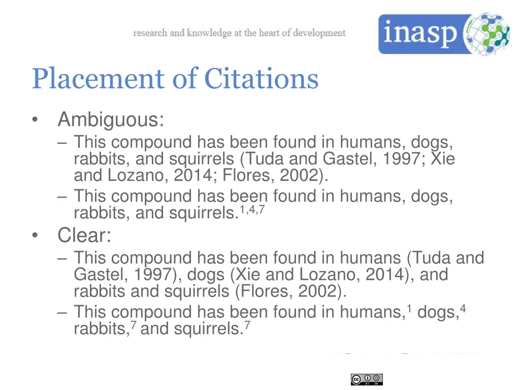 placement of citations
