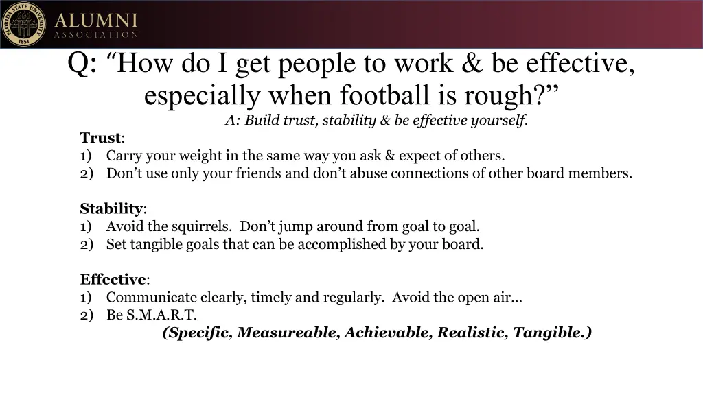 q how do i get people to work be effective