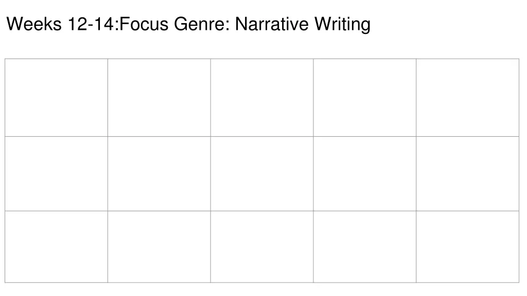 weeks 12 14 focus genre narrative writing